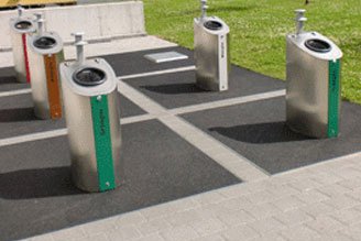 Von der Sammelstelle zum Glaswerk. Unbediente Unterflur-Sammelstelle für Glas.