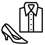 Textilien und Schuhe Piktogramm Textilien und Schuhe